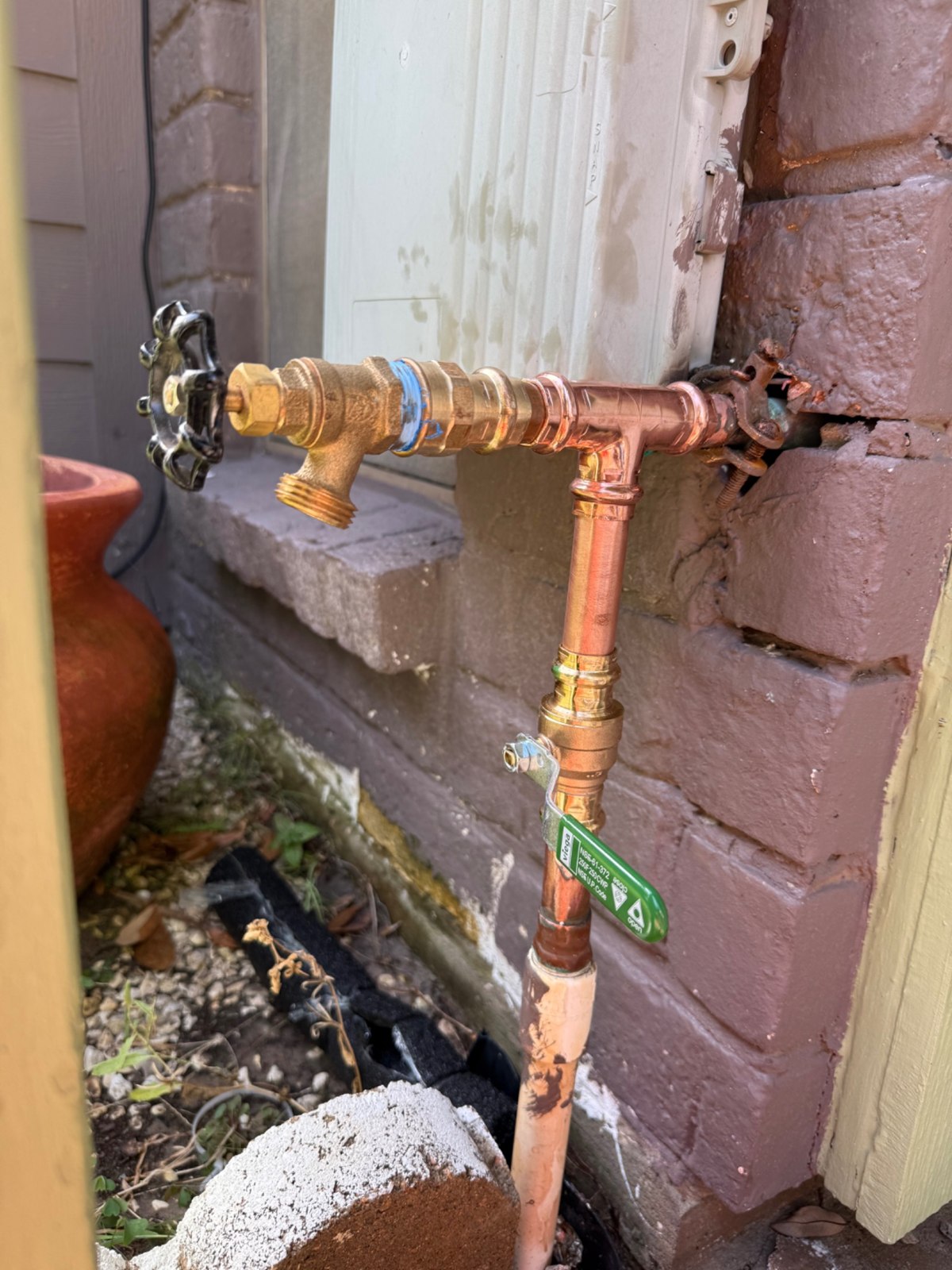 Exterior copper piping