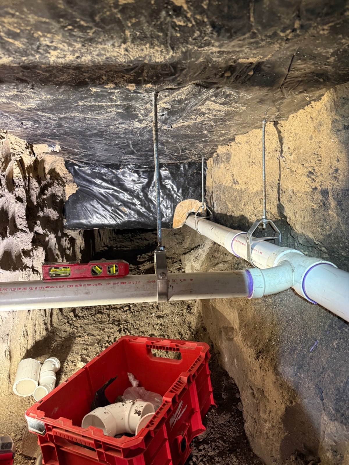 Underfloor drain piping